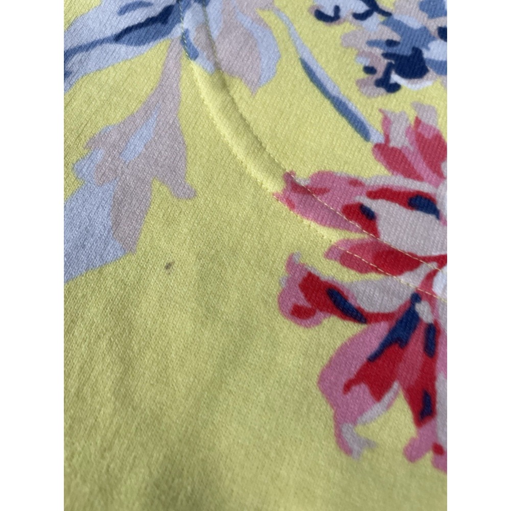 WOMENS JOULES 3/4 SLEEVE TOP BLOUSE YELLOW FLORAL PRINT US size 6 Thick Cotton - Picture 15 of 15